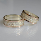 Обручка срібло з золотом