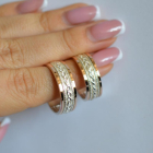 Обручка срібло з золотом