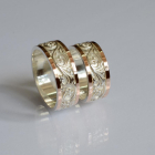 Обручка срібло з золотом