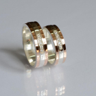 Обручка срібло з золотом