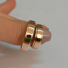 Срібна обручка з золотими пластинами