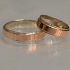 Срібна обручка з золотими пластинами