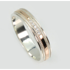 Обручка срібна з золотими пластинами