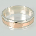 Обручка срібна з золотими пластинами