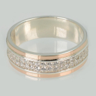 Обручка срібна з золотими пластинами