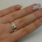 Обручка срібна з золотими вставками