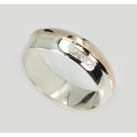 Обручальное кольцо с золотыми пластинами