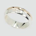 Обручка срібна з золотими пластинами