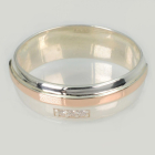 Обручка срібна з золотими пластинами