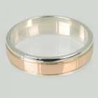 Обручка срібна з золотими пластинами