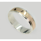 Обручка срібна з золотими пластинами