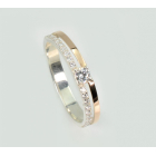 Обручка срібна з золотими пластинами