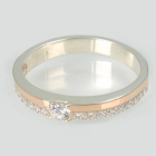 Обручка срібна з золотими пластинами