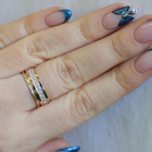 Обручка із срібла з золотом