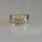 Обручка із срібла з золотом