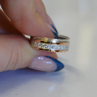 Обручка із срібла з золотом