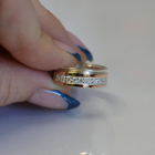 Обручка із срібла з золотом