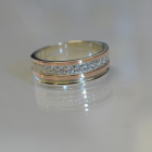 Обручка із срібла з золотом