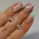 Срібні пусети з золотими вставками