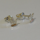 Срібні пусети з золотими вставками