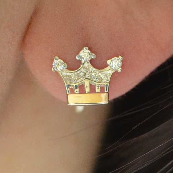 Срібні пусети з золотими вставками