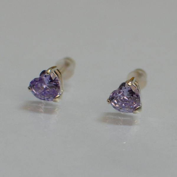 Срібні гвоздики з силіконовою застібкою