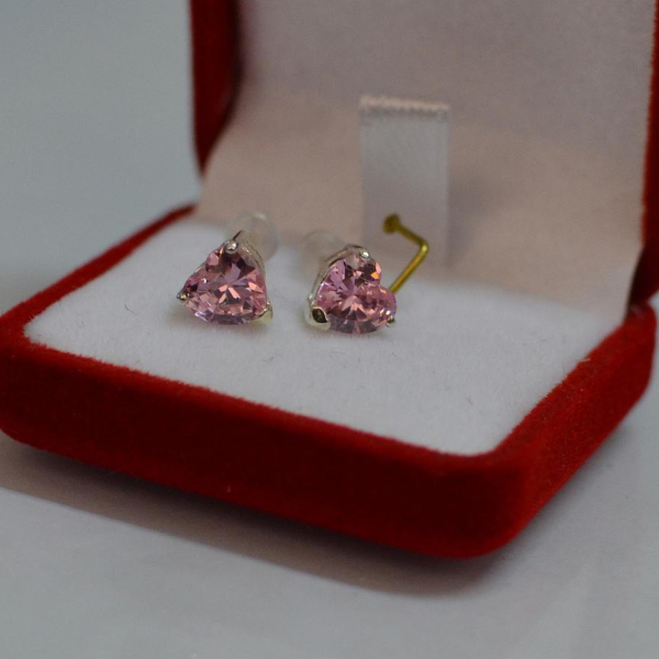 Срібні гвоздики з силіконовою застібкою