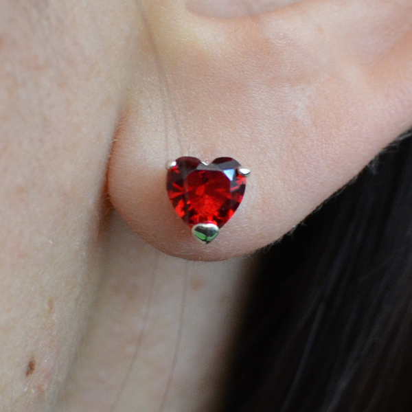 Срібні гвоздики з силіконовою застібкою