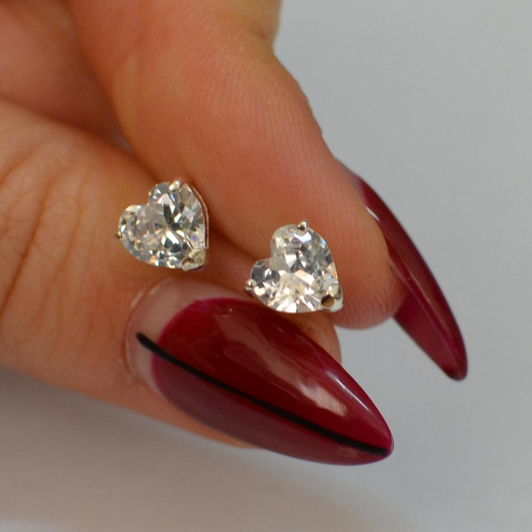 Срібні гвоздики з силіконовою застібкою