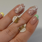 Сережки-гвоздики із срібла з золотими вставками