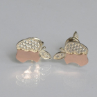 Сережки-гвоздики із срібла з золотими вставками