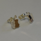 Сережки-гвоздики із срібла з золотими вставками