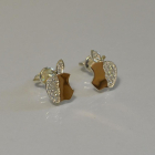 Сережки-гвоздики із срібла з золотими вставками