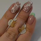 Сережки-гвоздики із срібла з золотими вставками