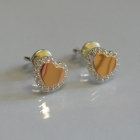 Сережки-вкрутки срібні з золотими пластинами