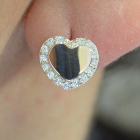 Сережки-вкрутки срібні з золотими пластинами