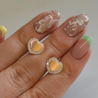 Сережки-вкрутки срібні з золотими пластинами