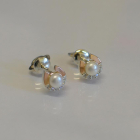 Сережки гвоздики з жемчугом