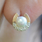 Сережки гвоздики з жемчугом