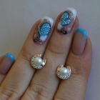 Сережки гвоздики з жемчугом