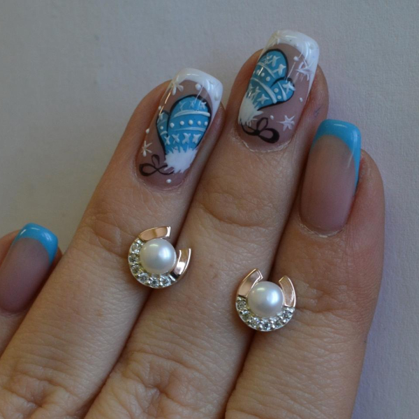 Сережки гвоздики з жемчугом