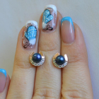 Сережки гвоздики з жемчугом