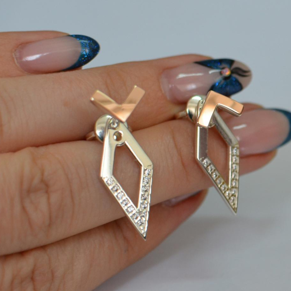 Срібні сережки-гвоздики