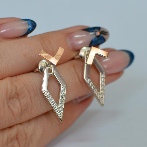 Срібні сережки-гвоздики