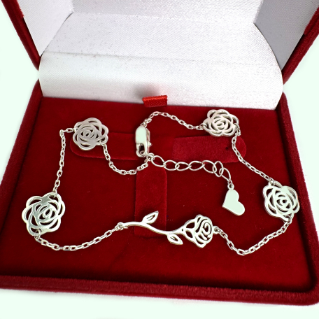 Серебряный браслет на ногу, Бр1038