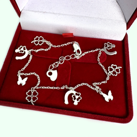 Серебряный браслет на ногу, Бр1042