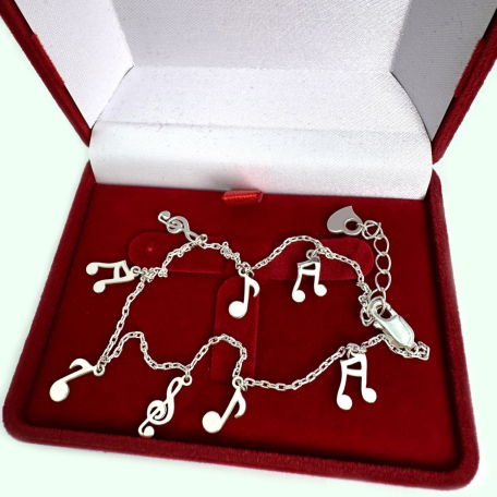 Серебряный браслет на ногу, Бр1045