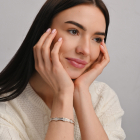 Срібний браслет з золотими напайками