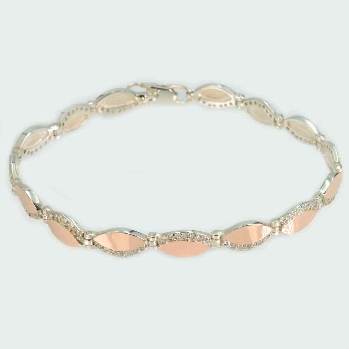 Срібний браслет з золотими накладками