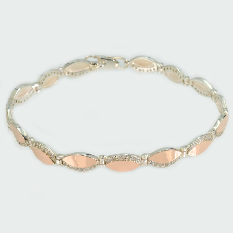 Срібний браслет з золотими накладками